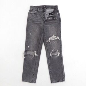 BDG Urban Outfitters Womens Jeans Slim Straight Grey Distressed Button Fly Sz 26